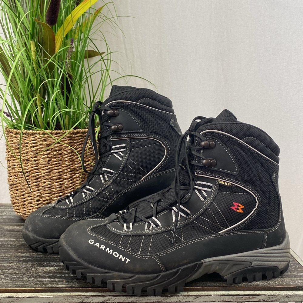 Garmont Black Lace Up Leather & Canvas Hiking Boots 11.5